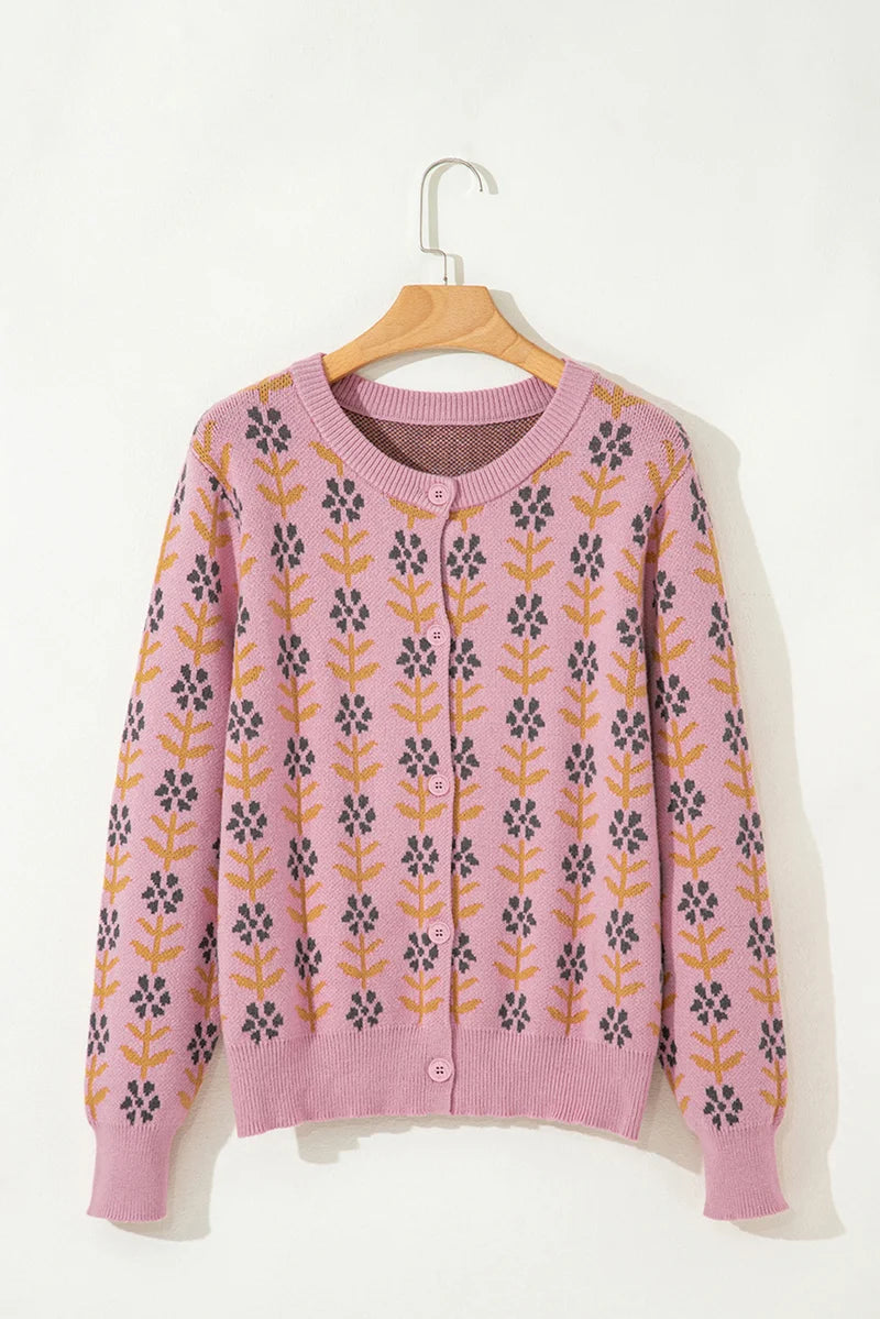 Threaded Pear Dulce Ribbed Banded Cardigan Sweater