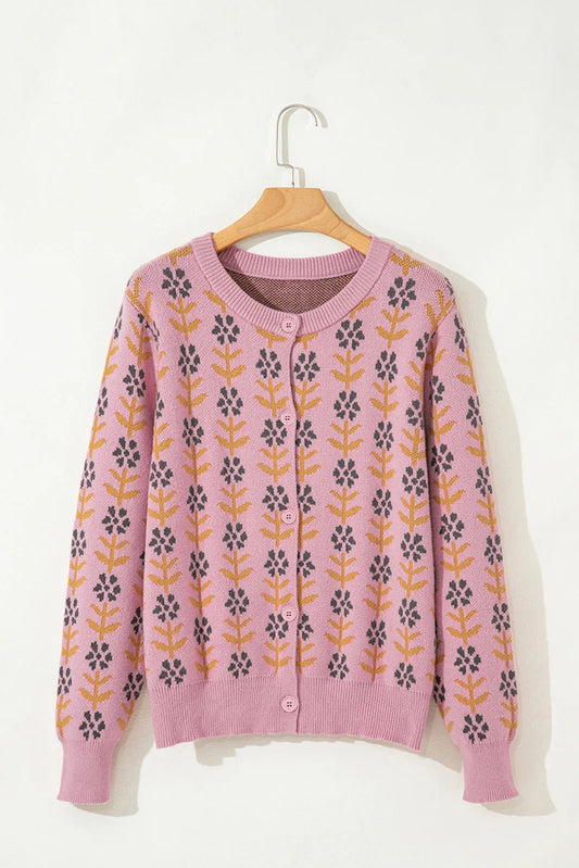 Threaded Pear Dulce Ribbed Banded Cardigan Sweater