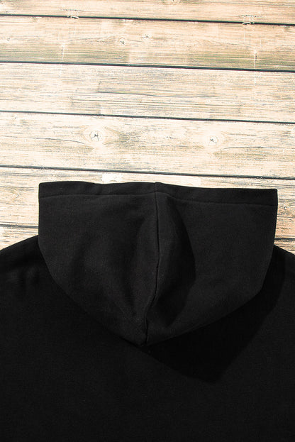 Threaded Pear Kate Fleece Lined Half Zipper Kangaroo Pockets Loose Hoodie
