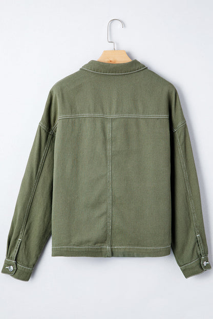 Threaded Pear Isabella Collared Front Boyfriend Jacket