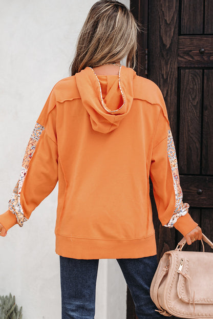 Threaded Pear Myrassa Side Slit Drawstring Hoodie