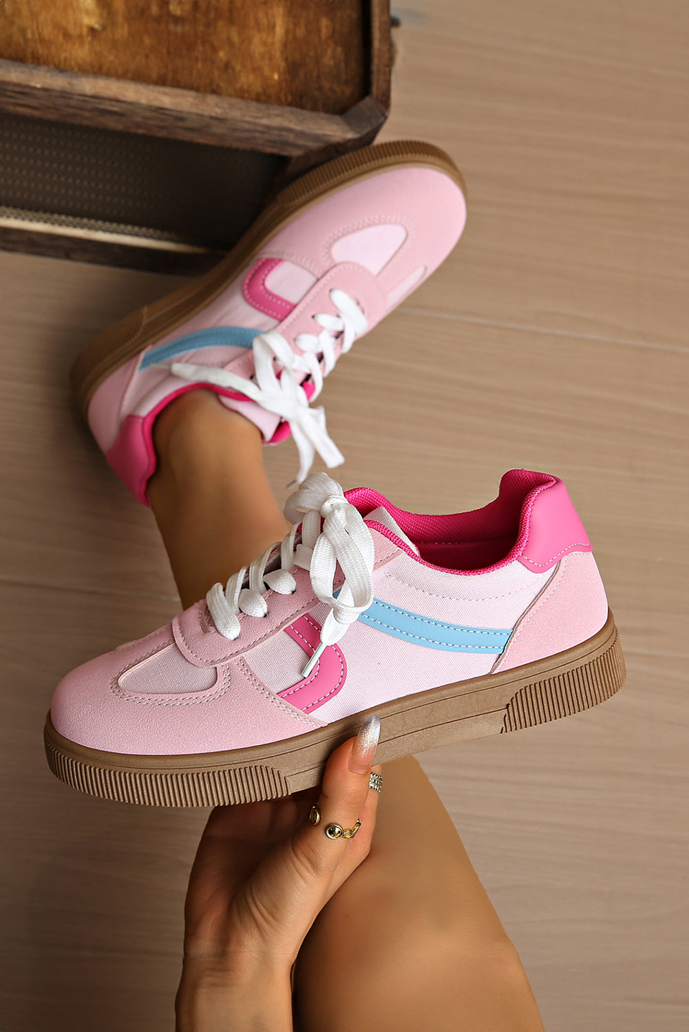 Threaded Pear Mila Lace Up Flat Shoes