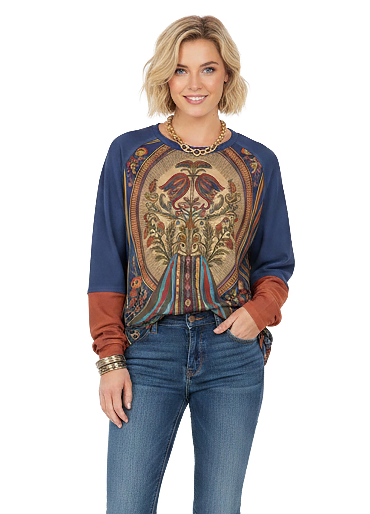 Blue Rust Fall Print-