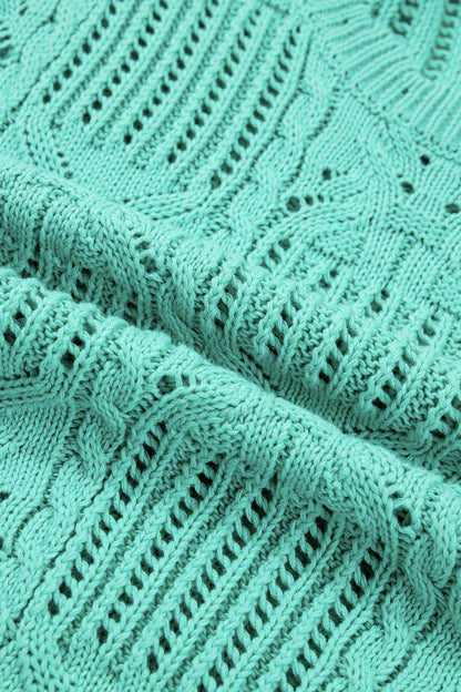 Threaded Pear River Trim Short Sleeve Sweater