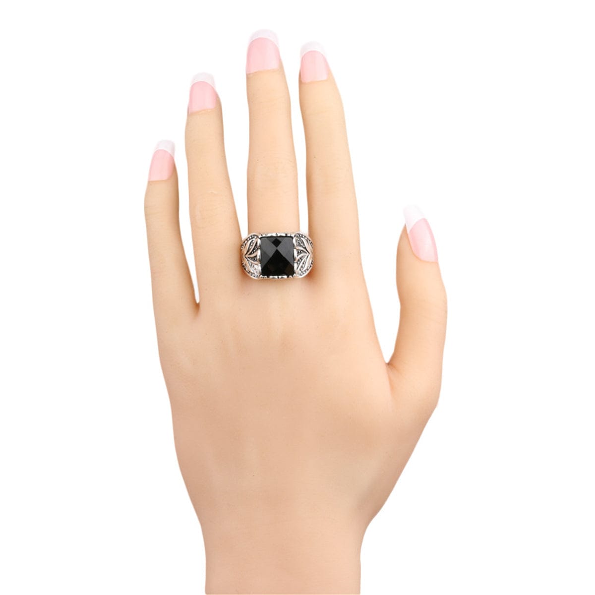 Black Square Band Ring-1