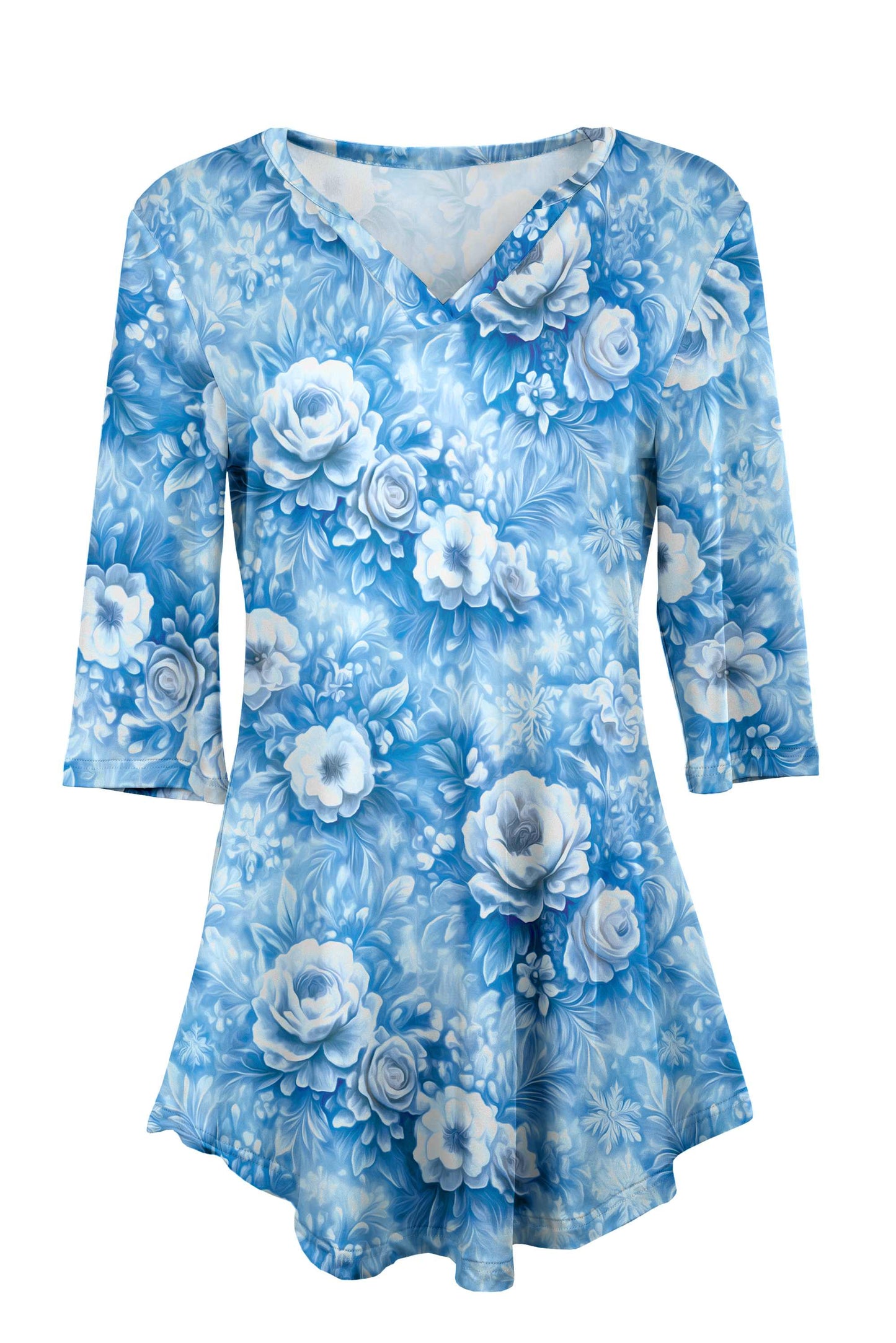 Blue White Multicolor Floral-