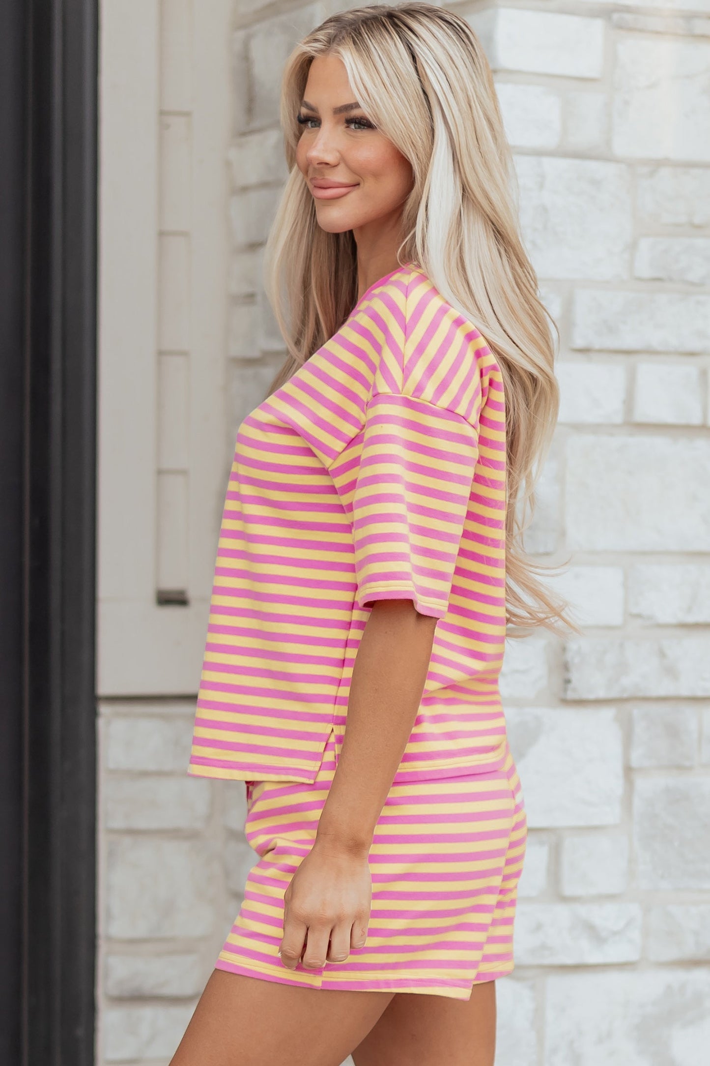 Threaded Pear Estelle Casual Terry Short Lounge Set