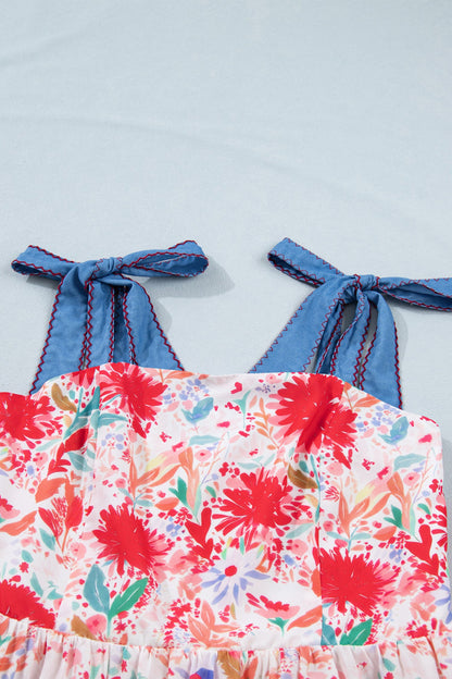 Threaded Pear Dahlia Straps High Waist Dress