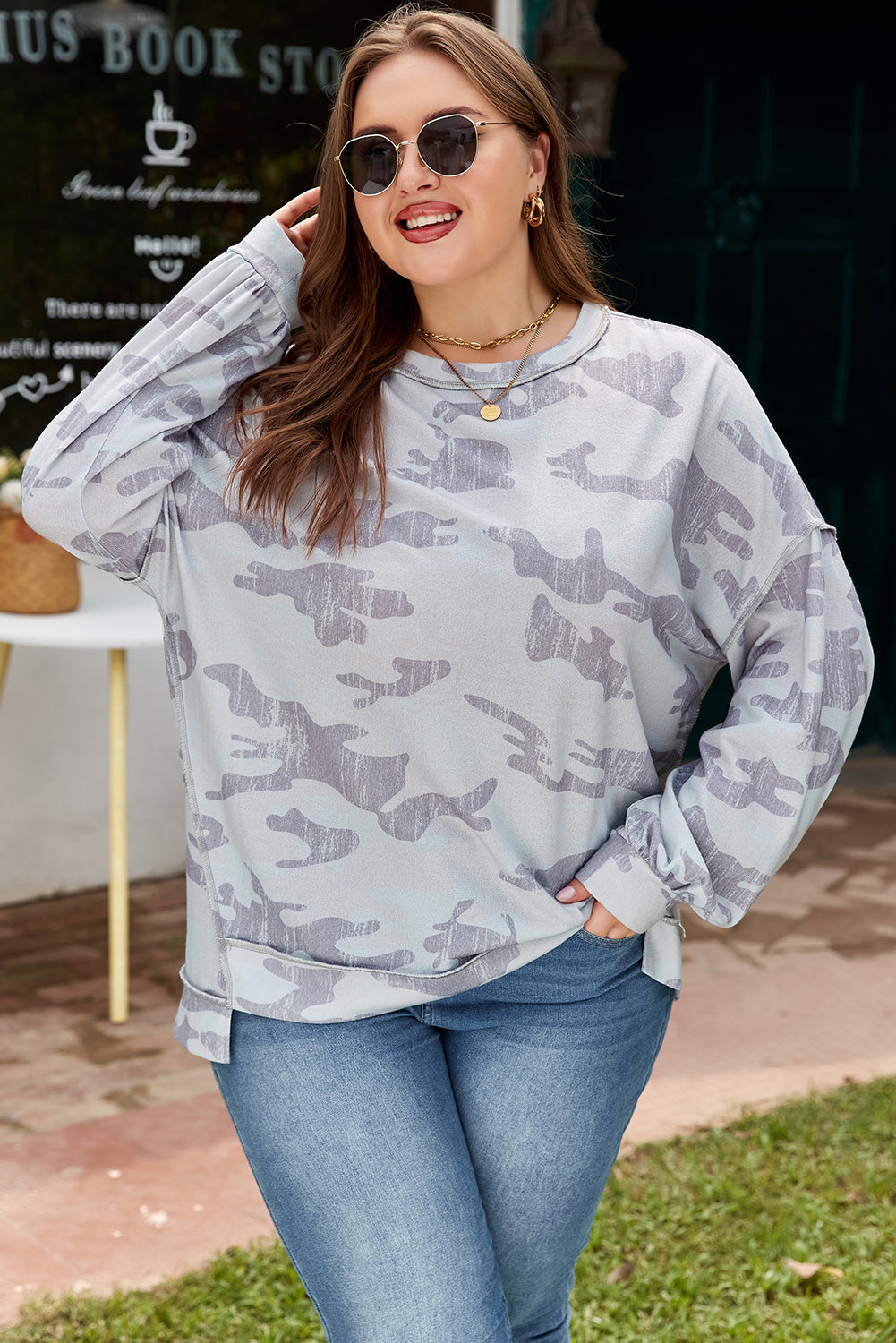 Sophia Multicolour Print Plus Sweatshirt - Multicolour / 1X - 14W-16W