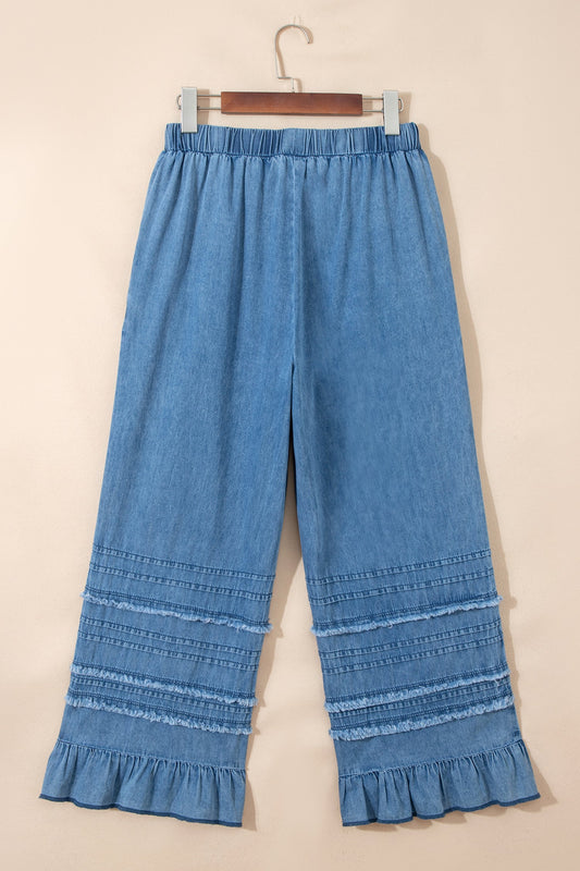 Threaded Pear Taytum Wide Leg Chambray Pants