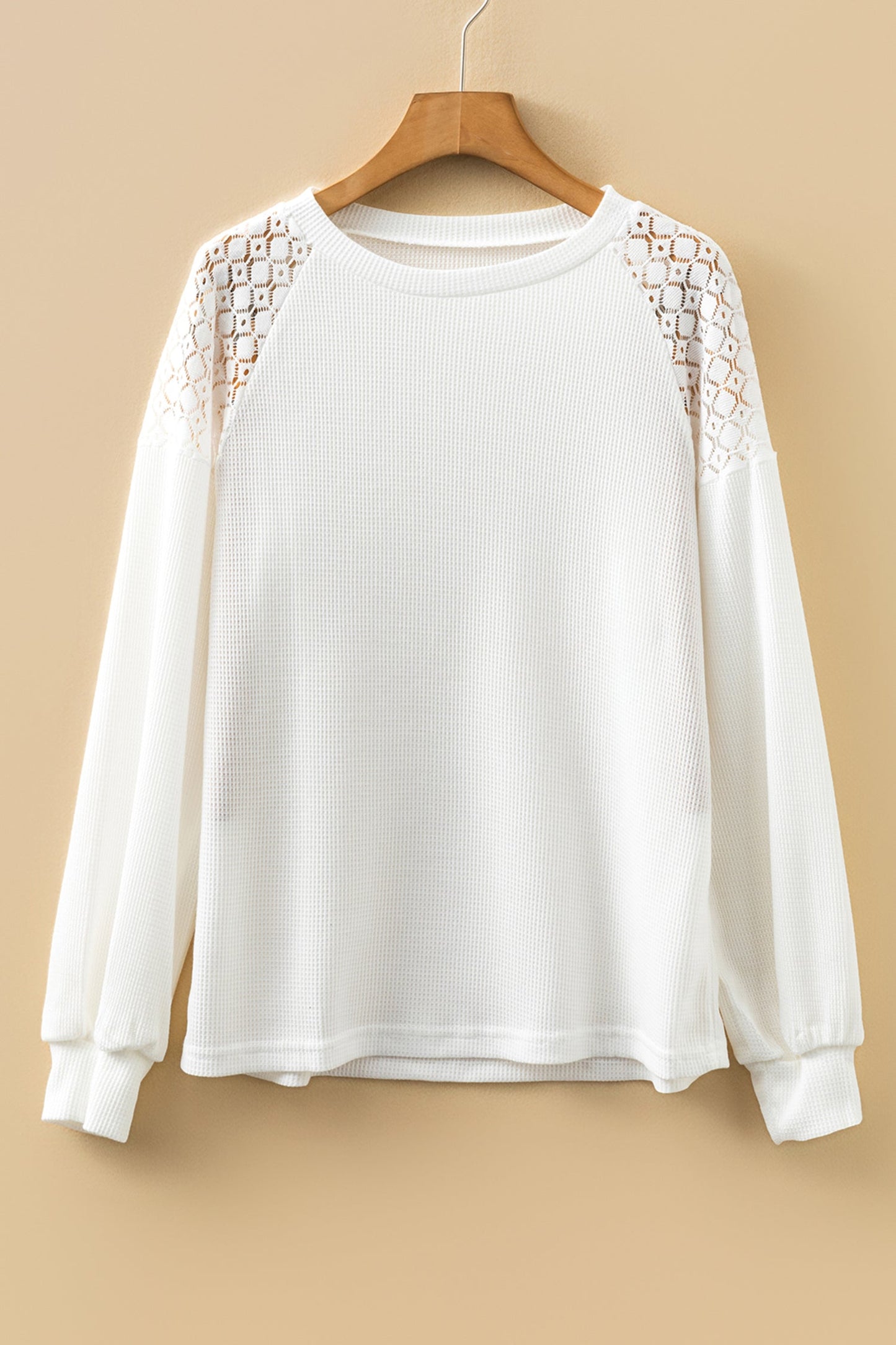 Threaded Pear Ava Sleeve Textured Pullover Long Sleeve Top