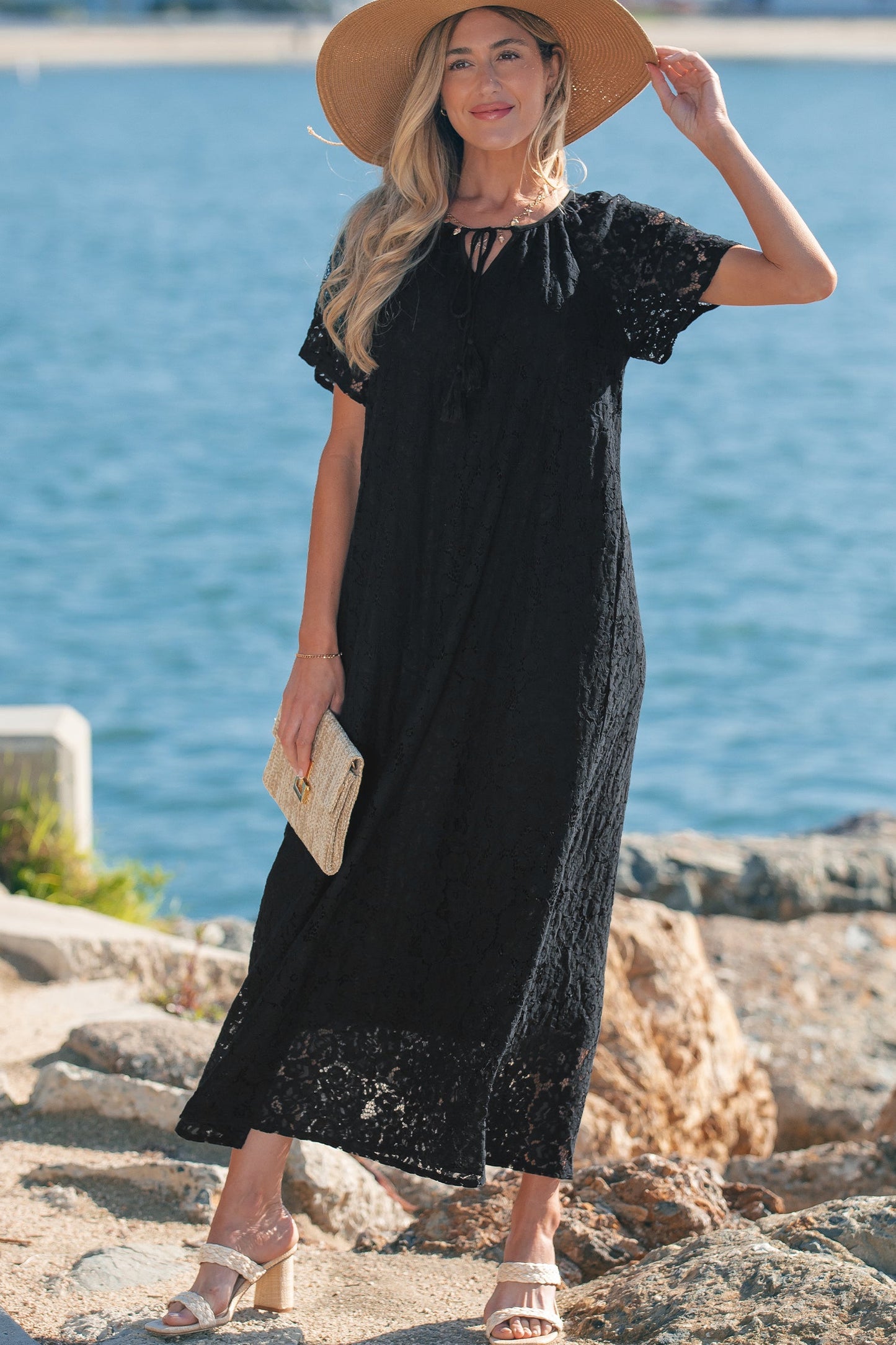 Threaded Pear Keziah Vacation Loose Maxi Dress