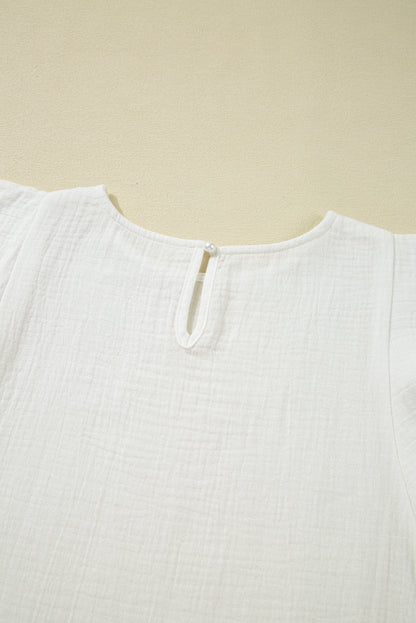 Threaded Pear Cecelia Ruffled Flutter Sleeve Blouse