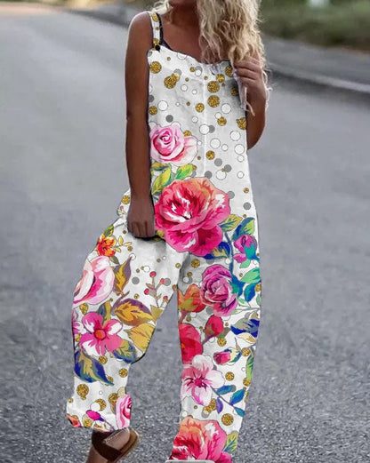 Women’s Butterfly Print Overalls