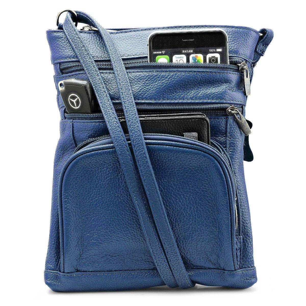 SteelTime Unisex Leather Crossbody Bag With Serenity Prayer