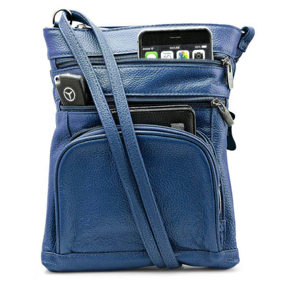 SteelTime Unisex Leather Crossbody Bag With Serenity Prayer