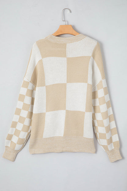 Threaded Pear Abigail Print Drop Shoulder Sweater