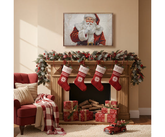 Kendrick Home Shh Santa Claus With Glasses