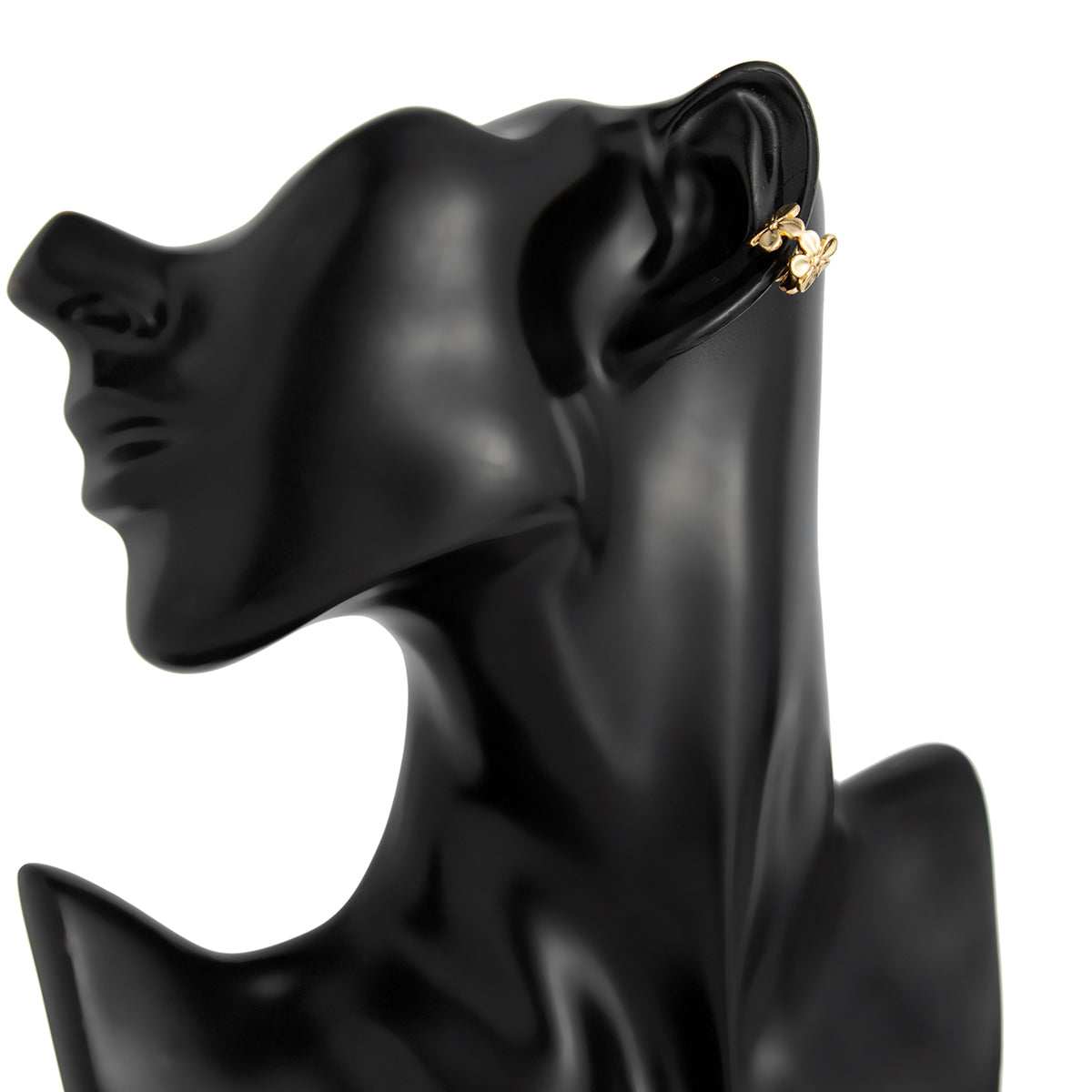 Goldtone Flower Ear Cuffs