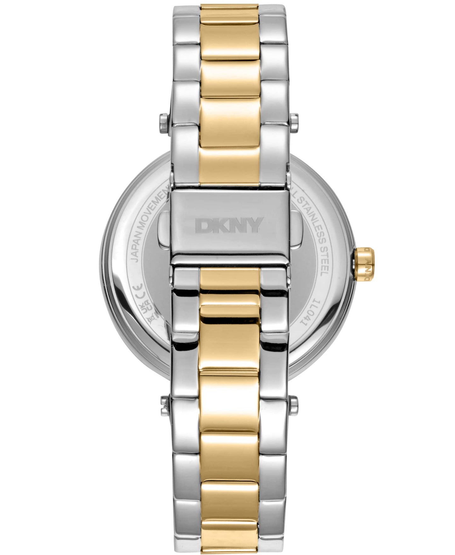Dkny Women Watch, Two Tone Silver & Gold Color Case, Dark Green Dial, Two Tone Silver & Gold Color Metal Bracelet, 3 Hands, 5 Atm