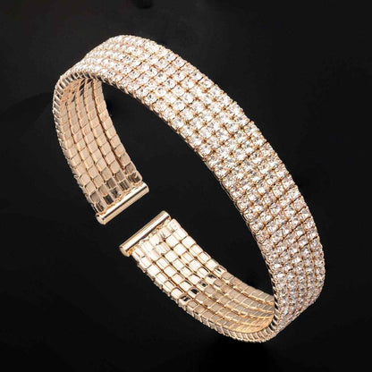 Cubic Zirconia & Goldtone Pavé Cuff