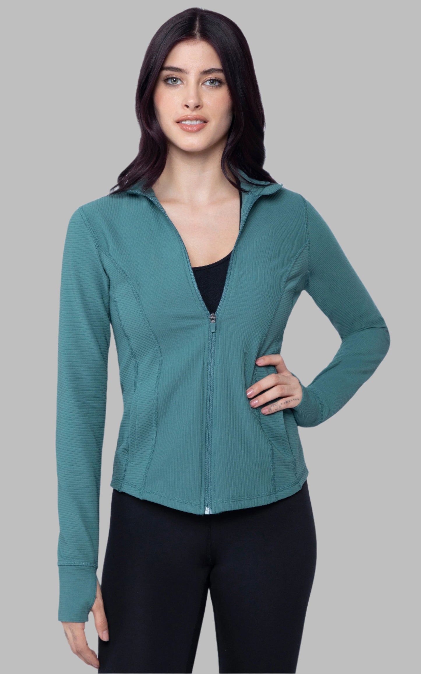 Interlink Ribbed Princess Seam Performance Jacket - Our Earthy Story