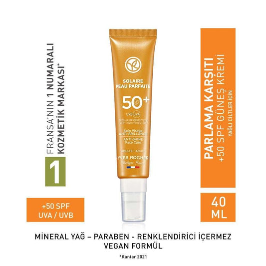 Yves Rocher SPF 50+ Sunscreen - Anti-Aging, Non-Greasy, Dermatologically Tested - Solaire Peau Parfaite