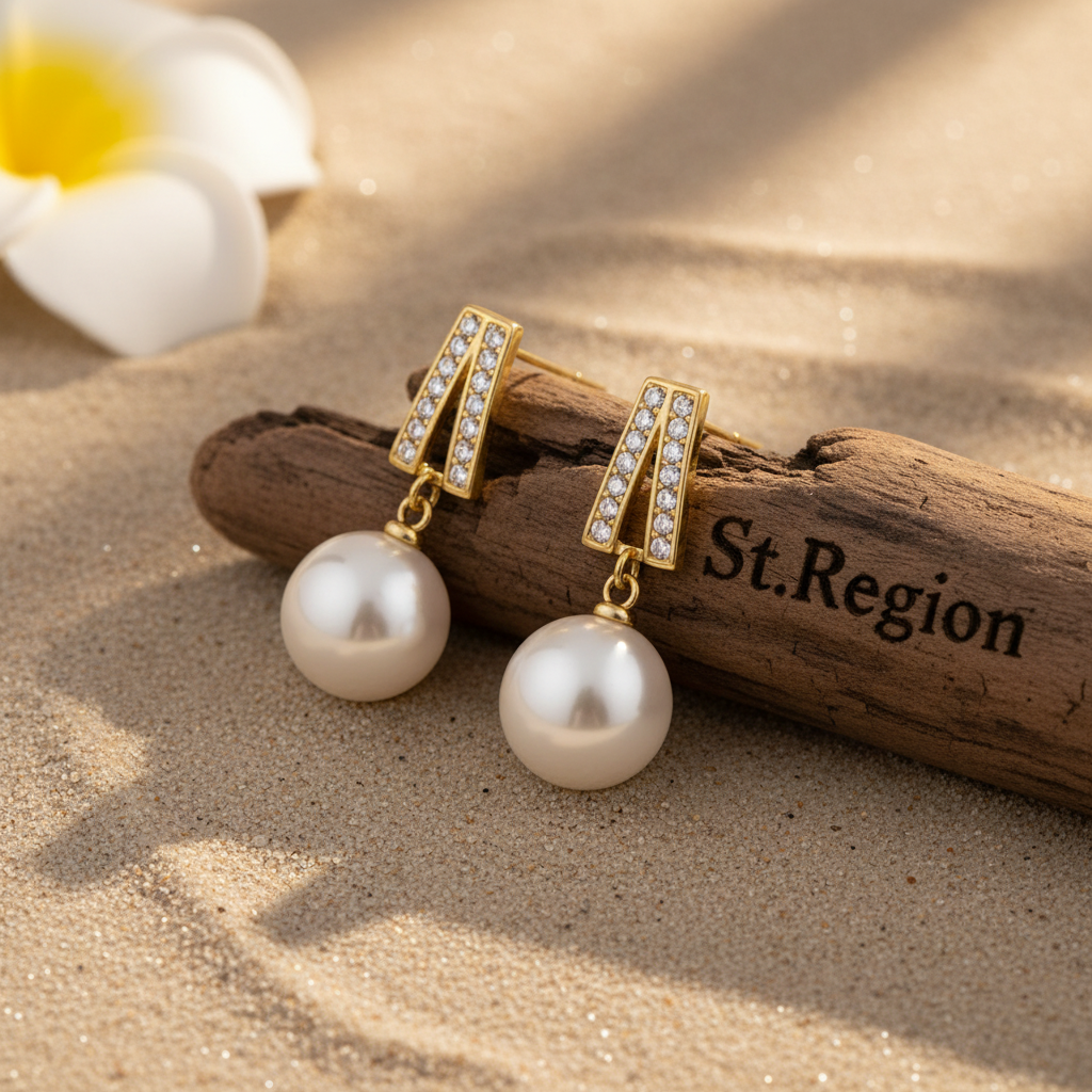 Pearl & Cubic Zirconia Goldtone Geometric Drop Earrings