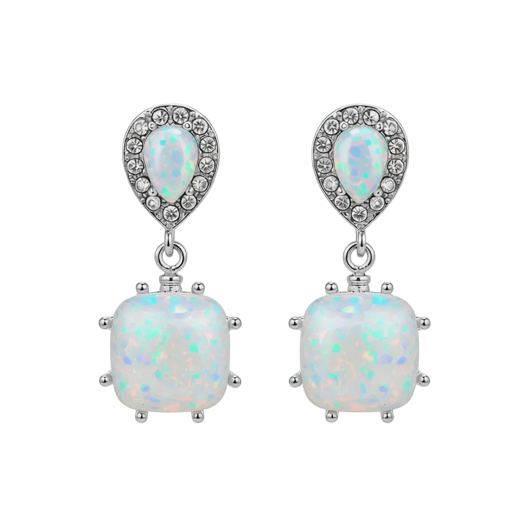 Resin & Cubic Zirconia Drop Earrings