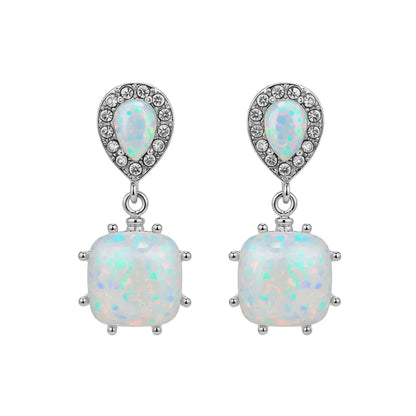 Resin & Cubic Zirconia Drop Earrings