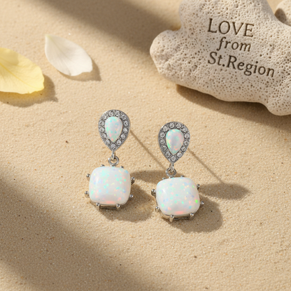 Resin & Cubic Zirconia Drop Earrings