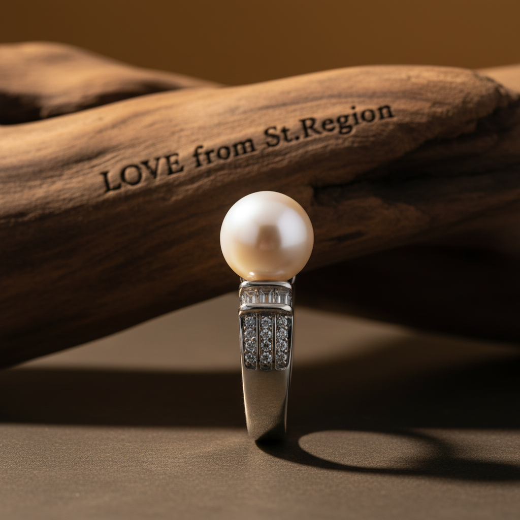Pearl & Cubic Zirconia Silvertone Pavé Ring