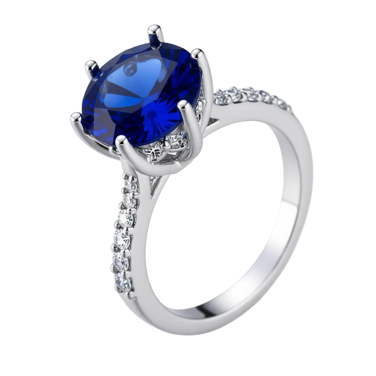 Navy Crystal & Cubic Zirconia Cocktail Ring