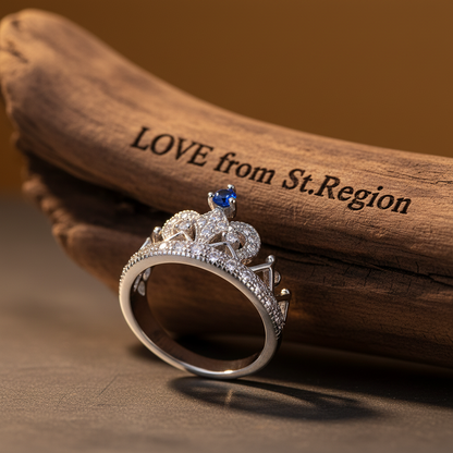Navy Cubic Zirconia & Silvertone Crown Band