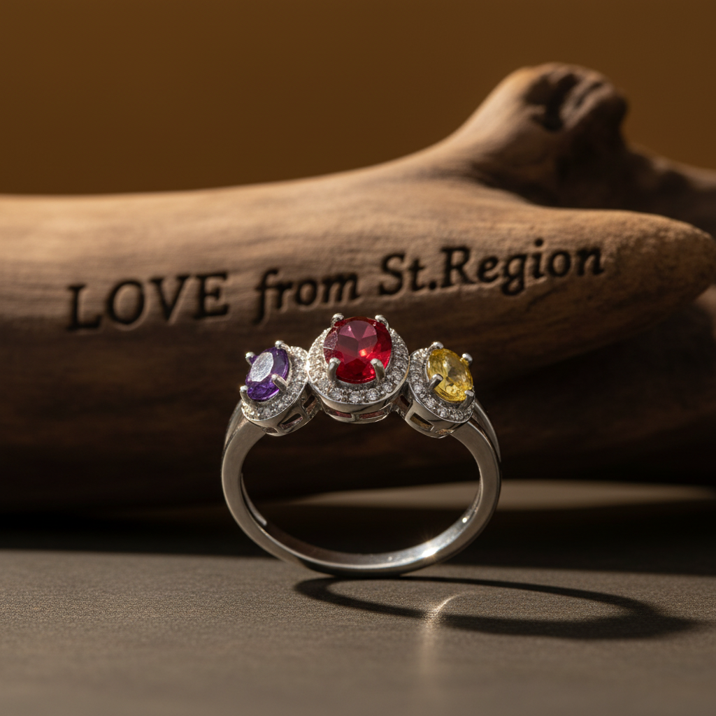 Multicolor Crystal & Cubic Zirconia Silvertone Oval Band Ring
