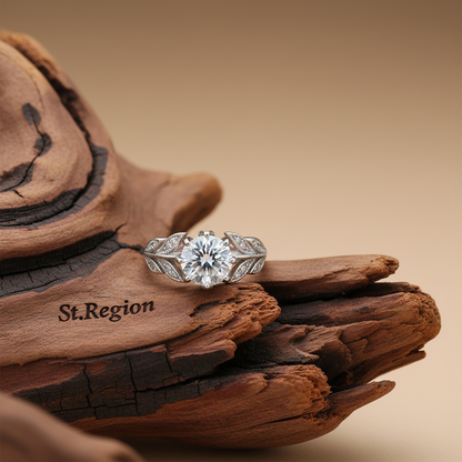 Crystal & Silvertone Prong-Set Floral Cocktail Ring