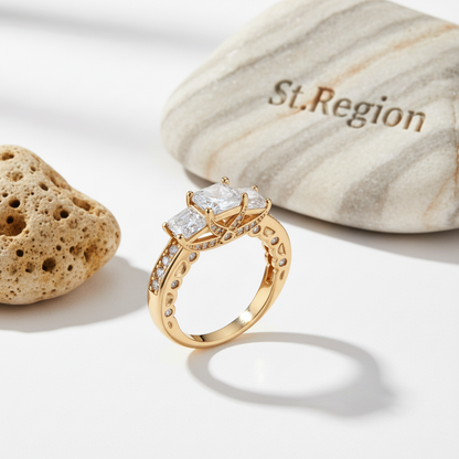 Crystal & Cubic Zirconia Princess-Cut Band Ring