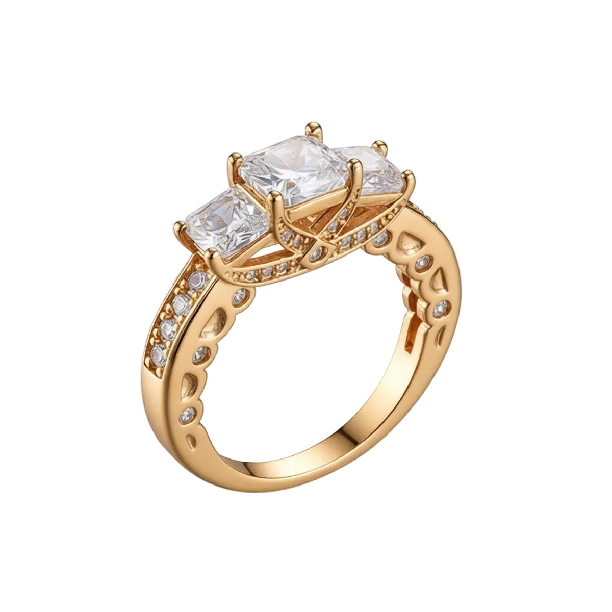 Crystal & Cubic Zirconia Princess-Cut Band Ring