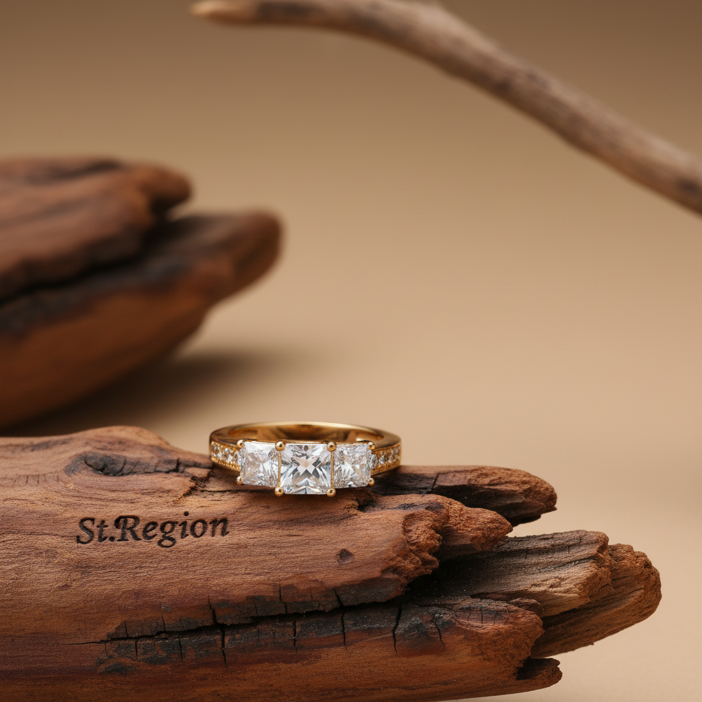 Crystal & Cubic Zirconia Princess-Cut Band Ring