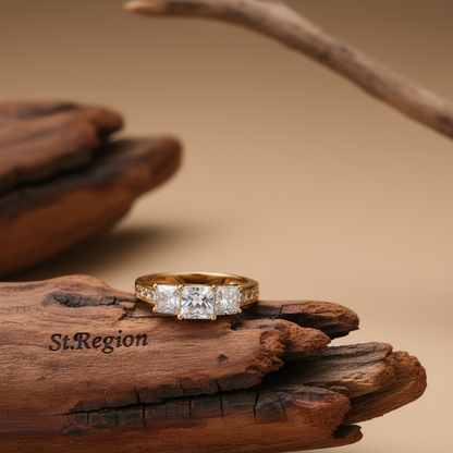 Crystal & Cubic Zirconia Princess-Cut Band Ring
