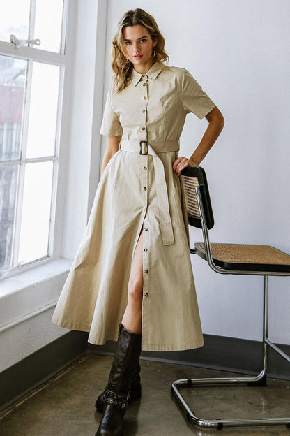 Lucky Me Woven Midi Dress