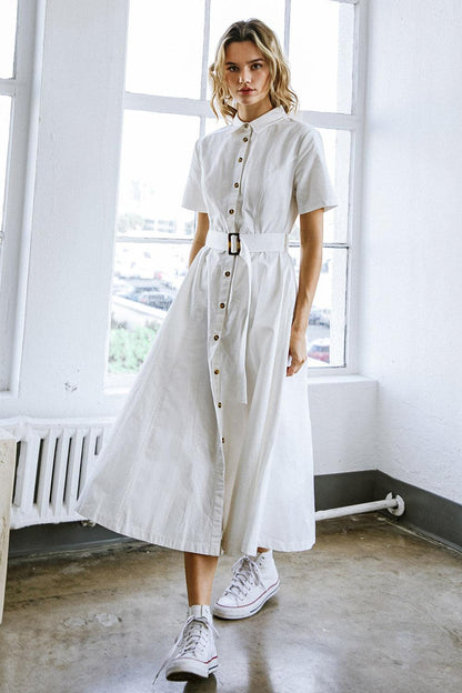 Lucky Me Woven Midi Dress