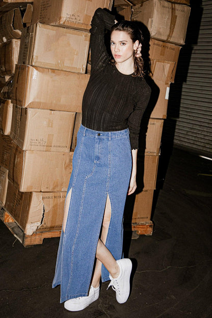 Sweet Talking Denim Midi Skirt