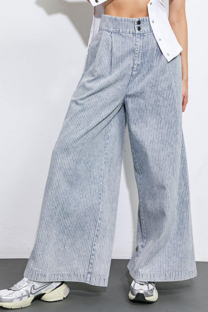 Play My Way Striped Denim Pants
