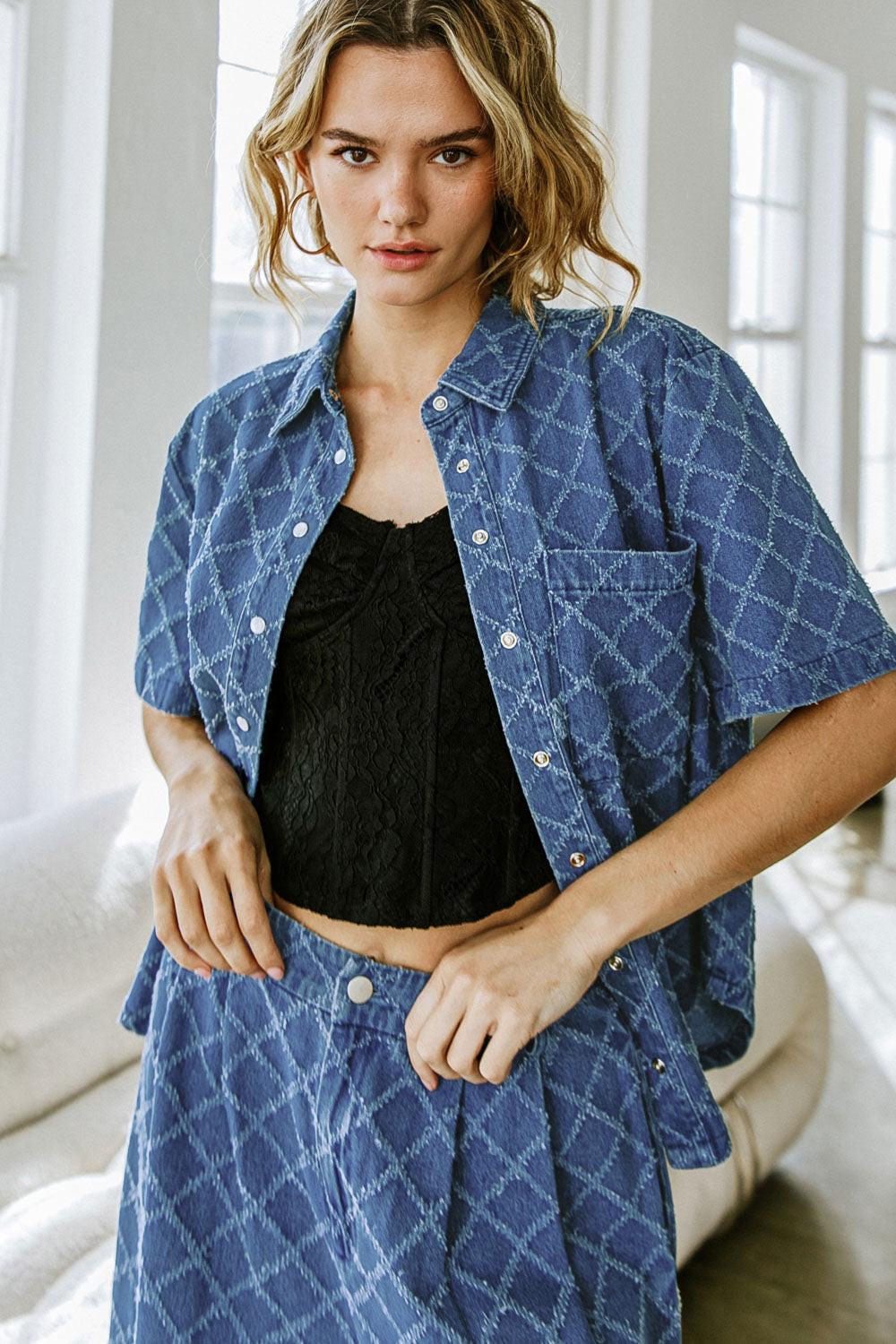 It's a Secret Denim Top