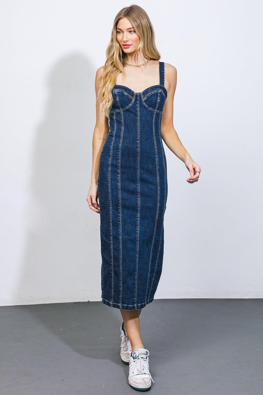 A Greater Love Denim Midi Dress
