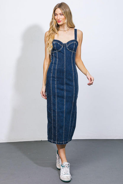 A Greater Love Denim Midi Dress