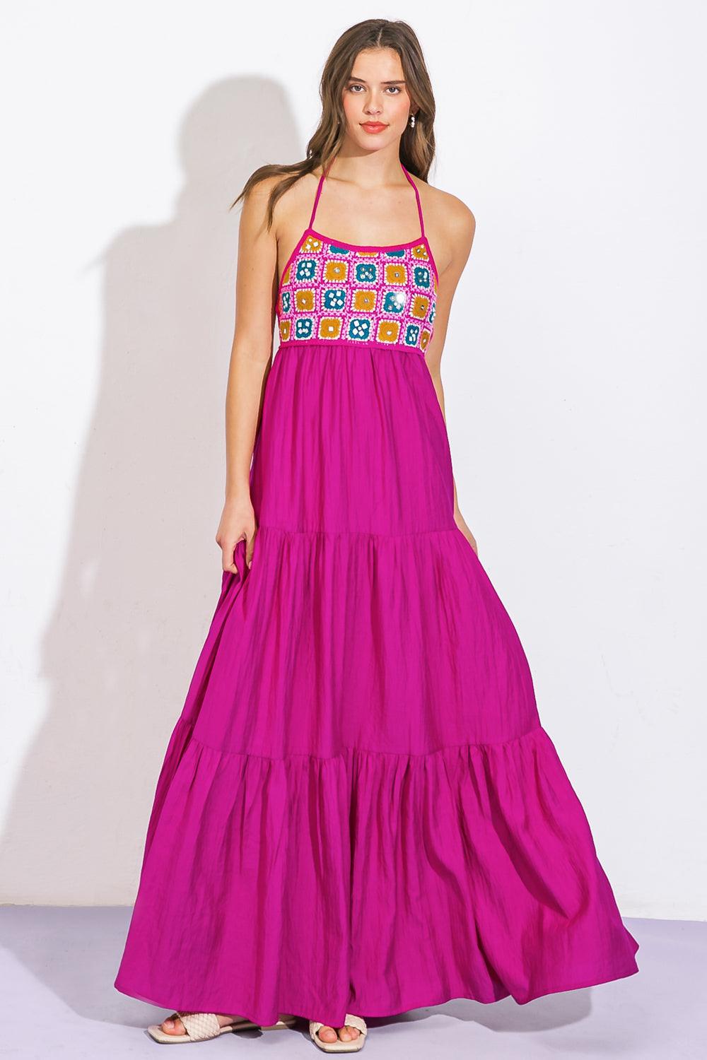 After Party Woven Midi Dress