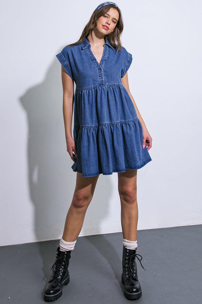 Just the Beginning Twill Mini Dress