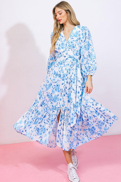 Spectacular Magic Woven Eyelet Midi Dress